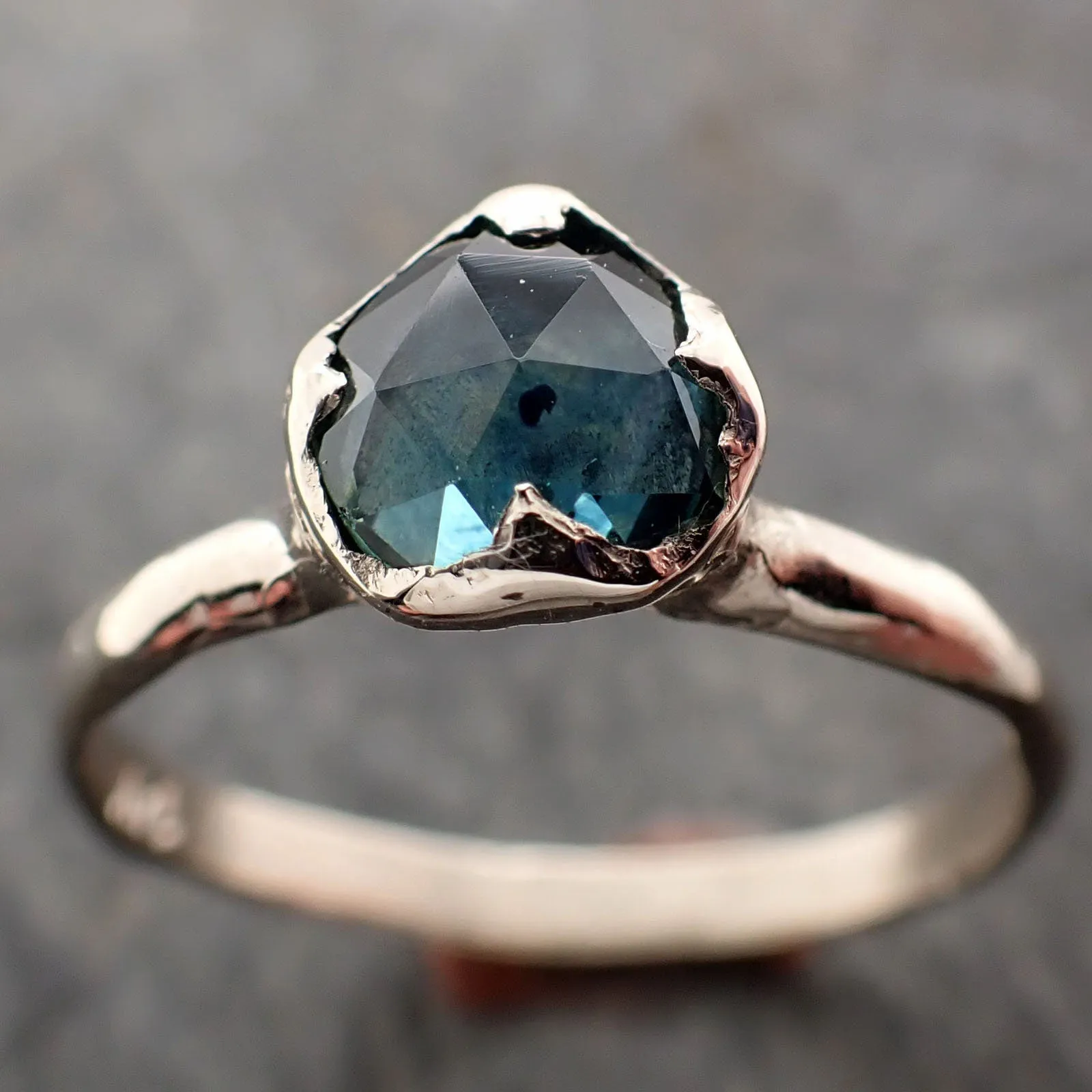 fancy cut montana blue sapphire 14k white gold solitaire ring gold gemstone engagement ring 2968 Alternative Engagement