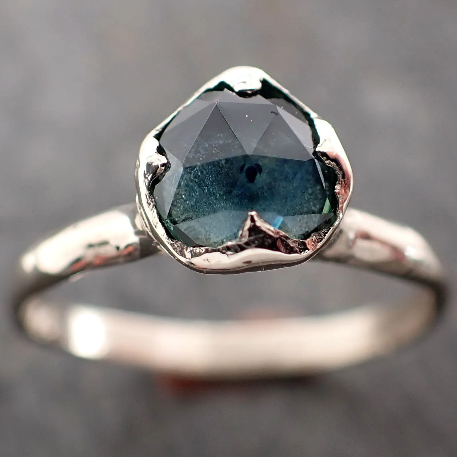 fancy cut montana blue sapphire 14k white gold solitaire ring gold gemstone engagement ring 2968 Alternative Engagement