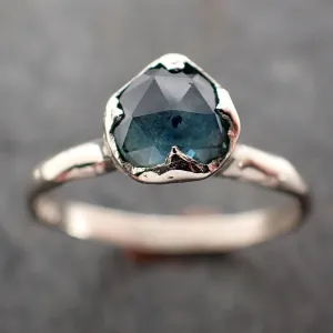 fancy cut montana blue sapphire 14k white gold solitaire ring gold gemstone engagement ring 2968 Alternative Engagement