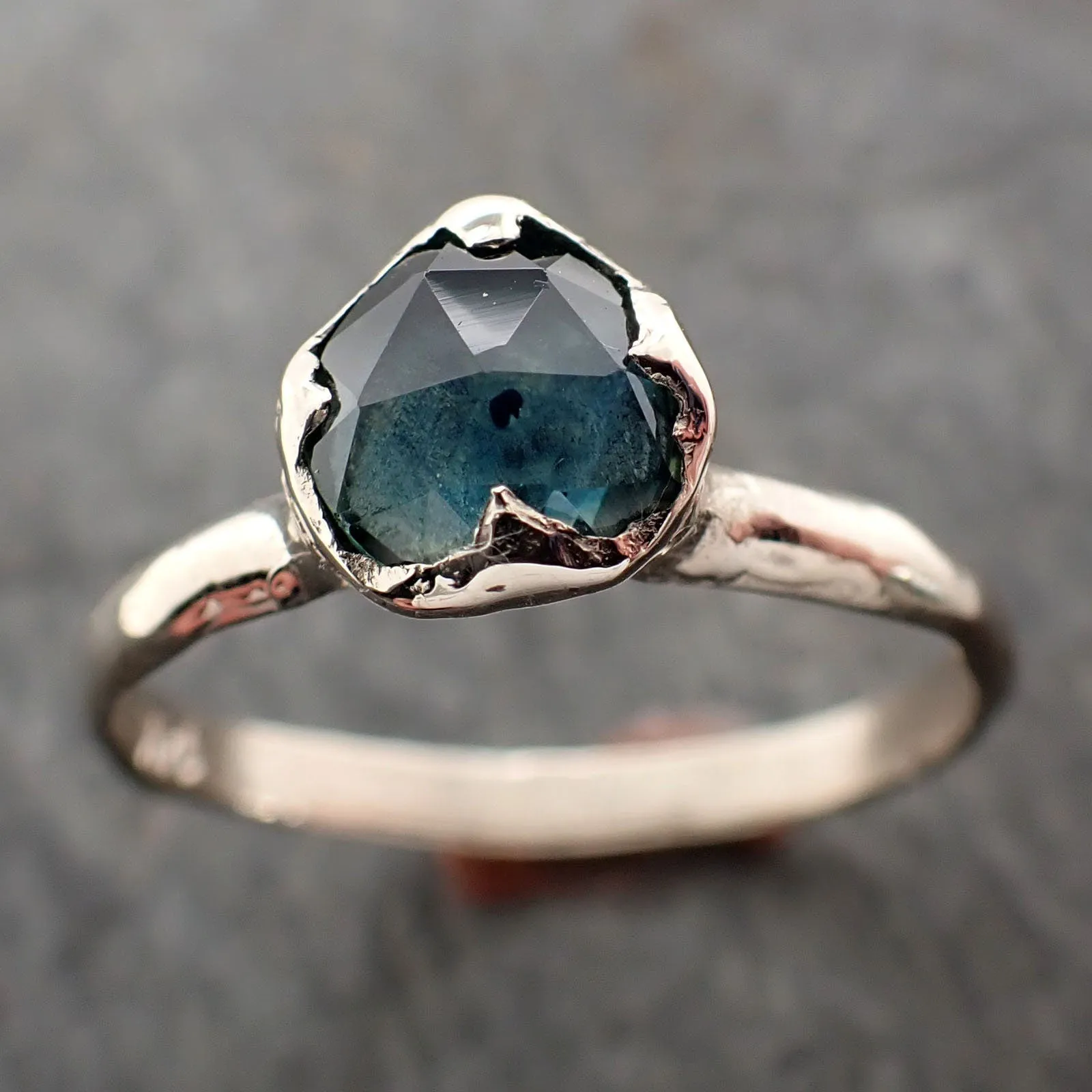fancy cut montana blue sapphire 14k white gold solitaire ring gold gemstone engagement ring 2968 Alternative Engagement