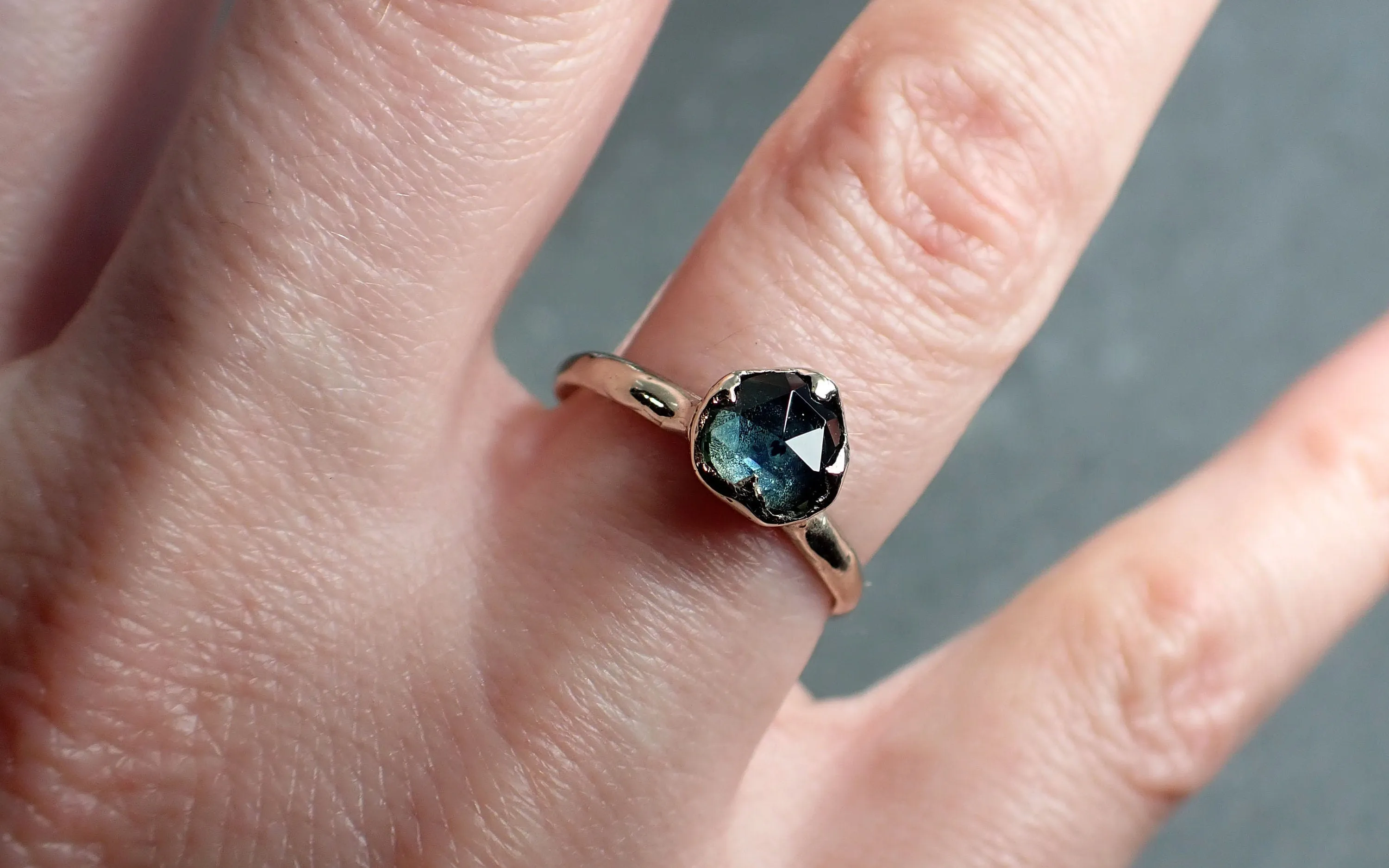 fancy cut montana blue sapphire 14k white gold solitaire ring gold gemstone engagement ring 2968 Alternative Engagement