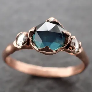 fancy cut montana blue sapphire rose gold multi stone ring gold gemstone engagement ring 3192 Alternative Engagement