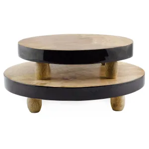 Farmhouse Round Wooden Risers (Black Trim, Case of 10)