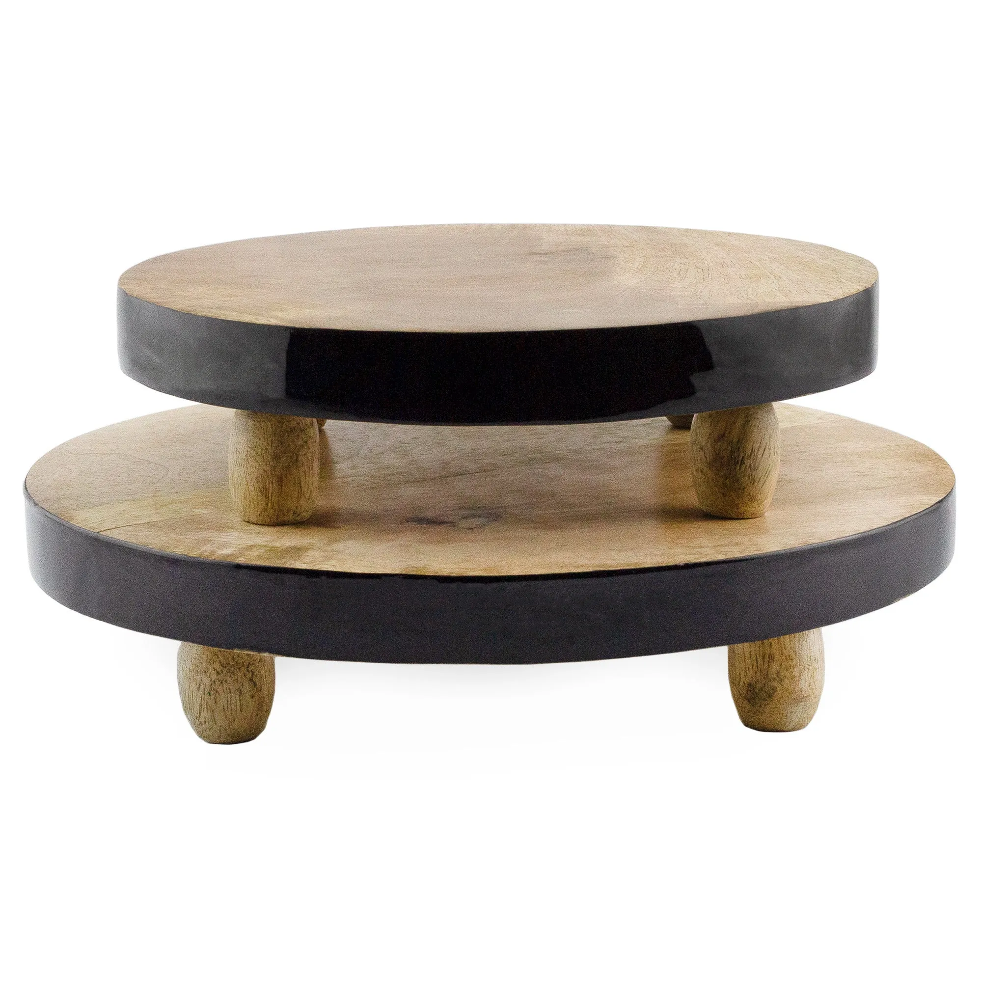 Farmhouse Round Wooden Risers (Black Trim, Case of 10)