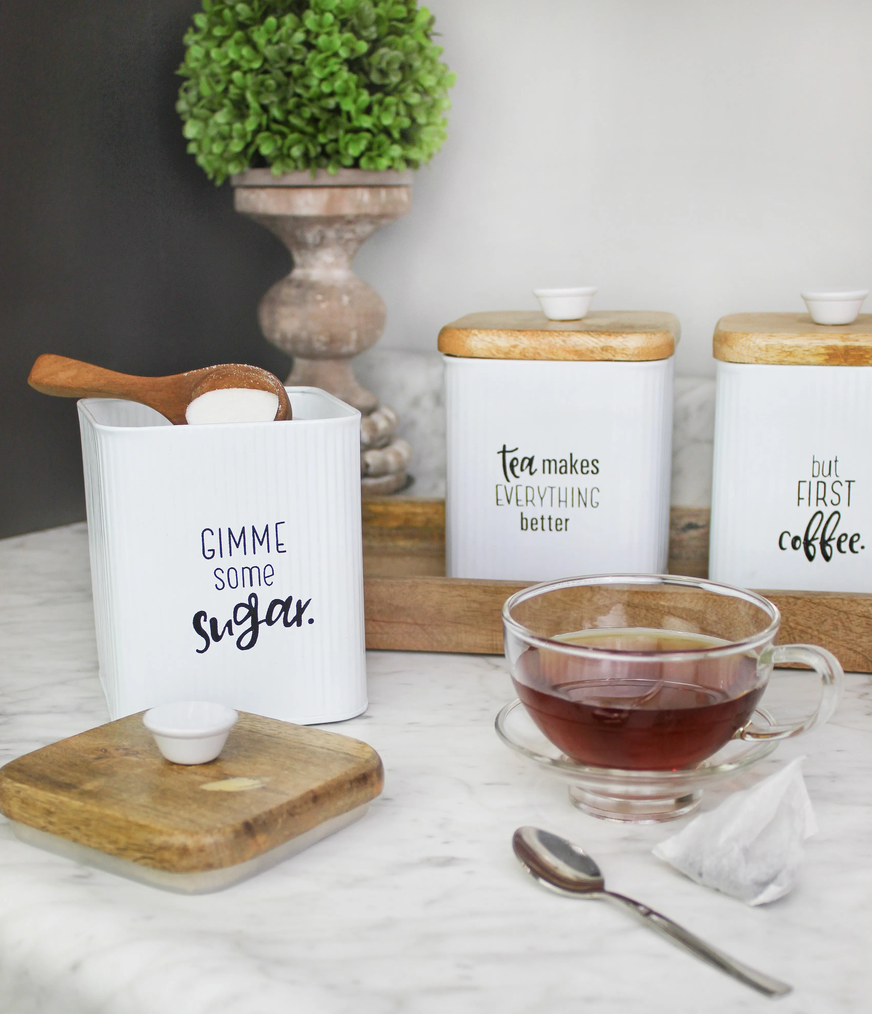Farmhouse White Enamelware Canisters (Case of 12)