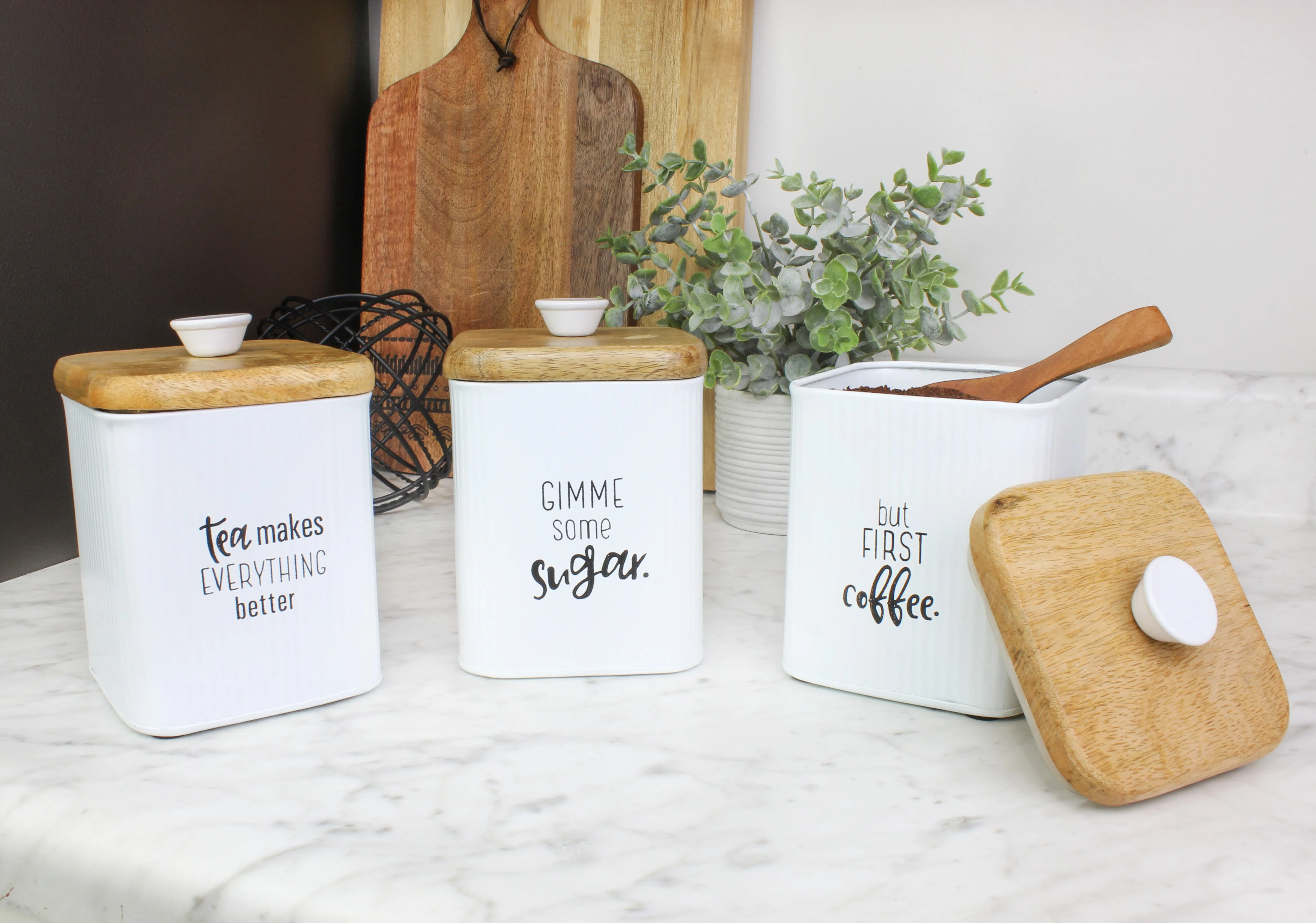 Farmhouse White Enamelware Canisters (Case of 12)