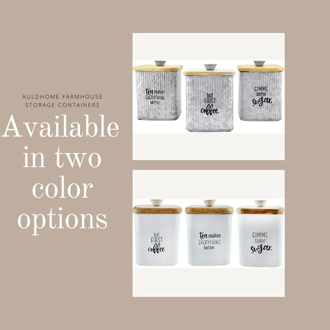 Farmhouse White Enamelware Canisters (Case of 12)