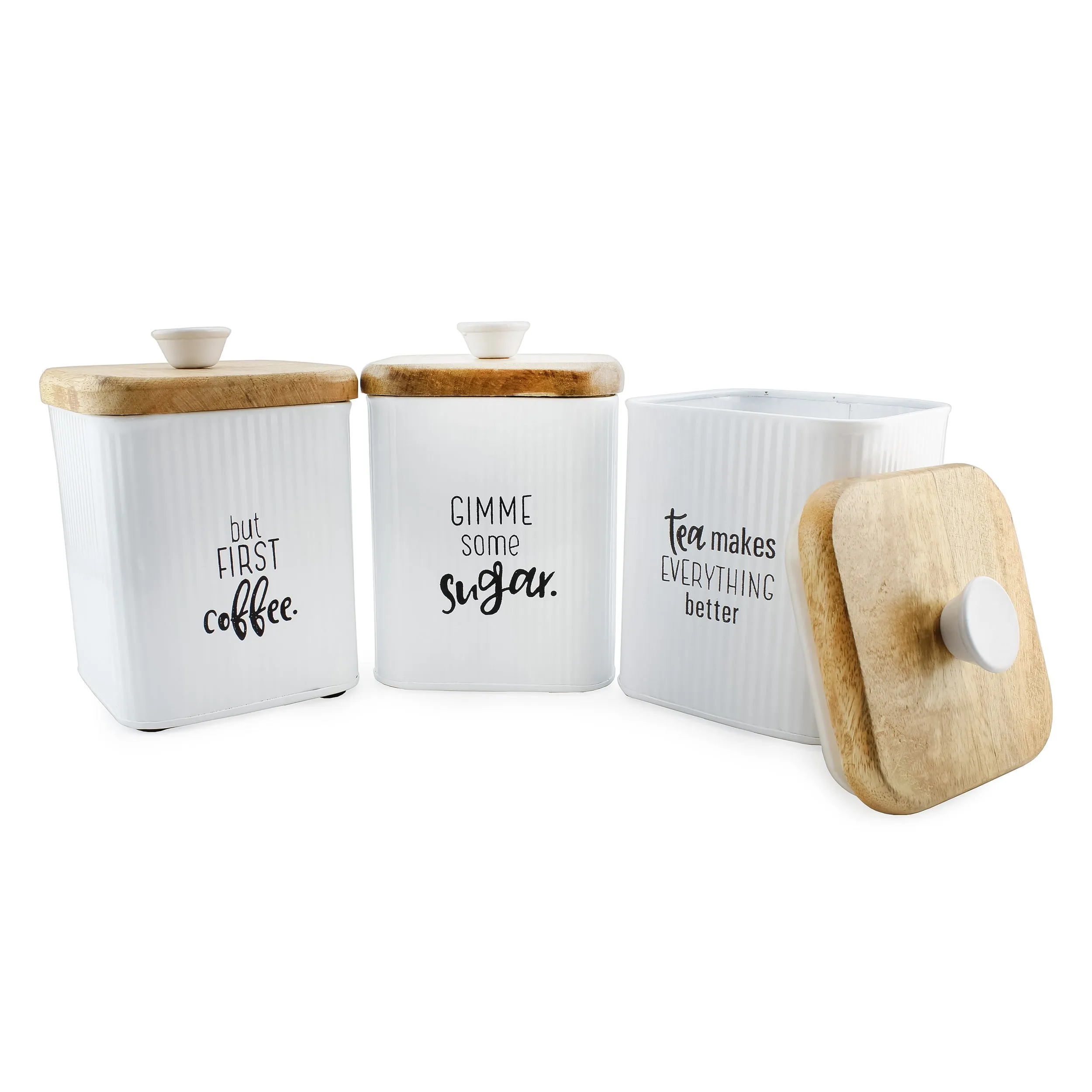 Farmhouse White Enamelware Canisters (Case of 12)