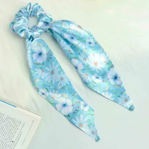 Ferosh Blue Bright Flowers Scarf Scrunchie