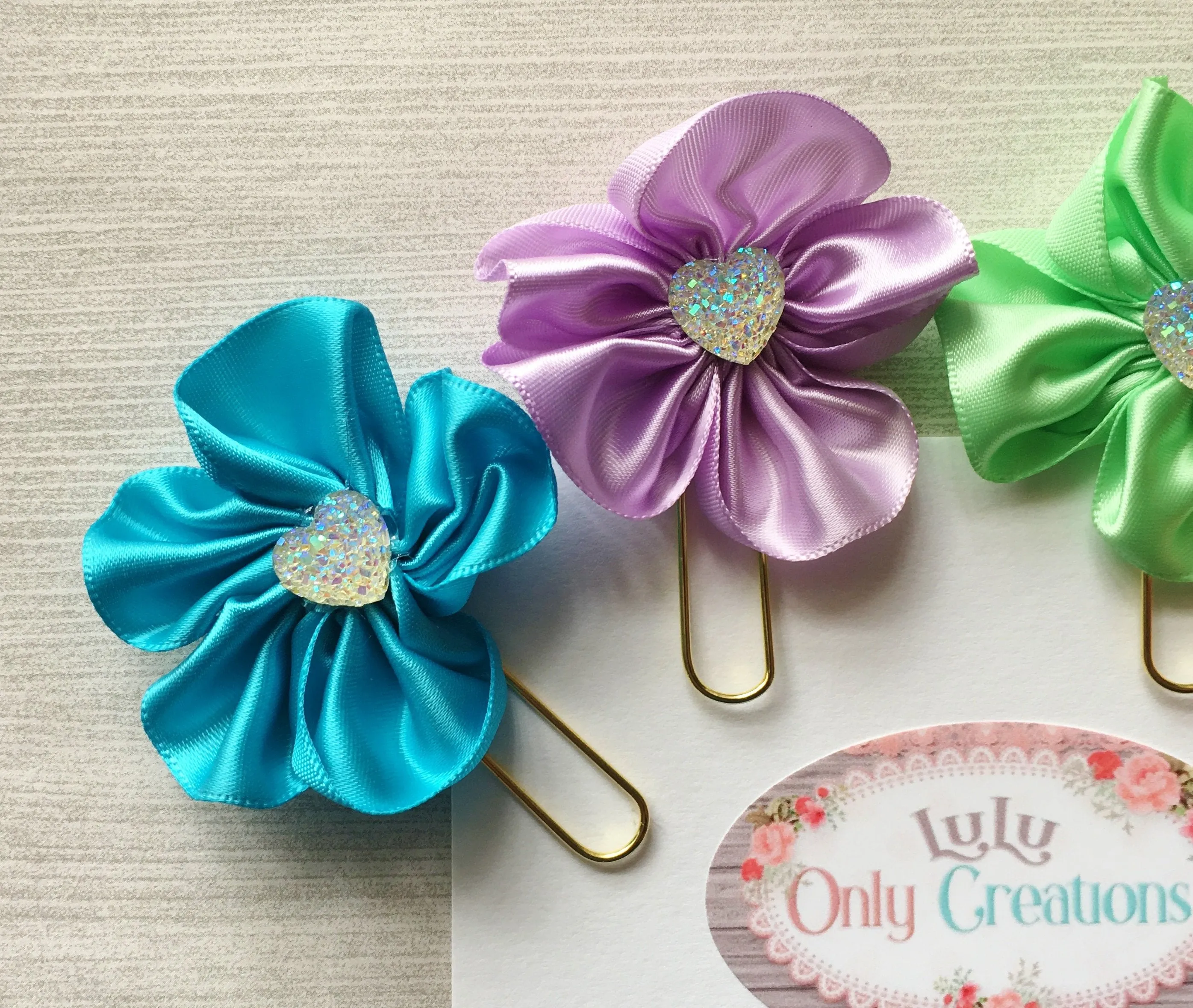 Floral Themed Planner Clips, Set of 4