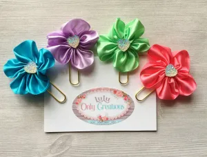 Floral Themed Planner Clips, Set of 4