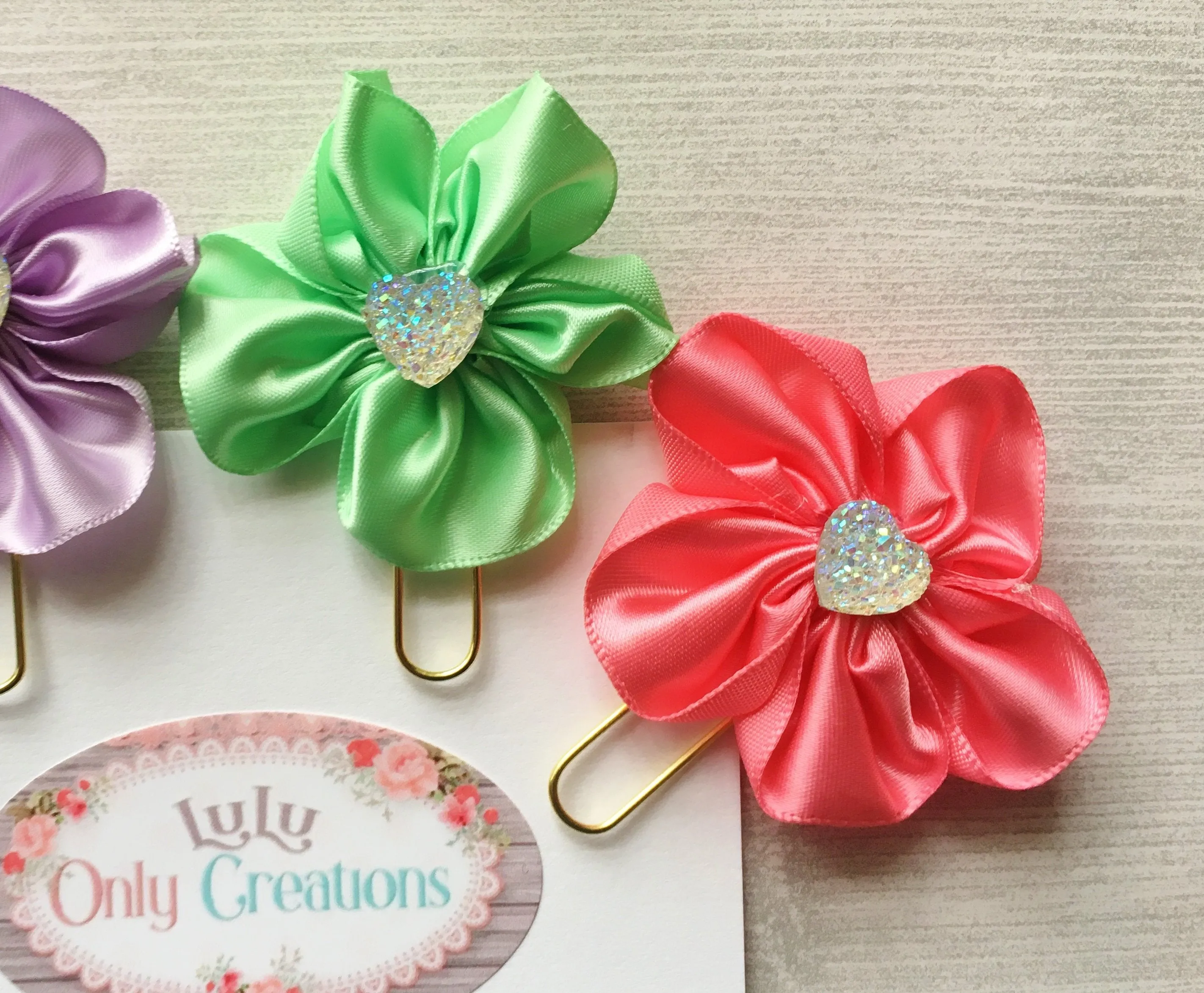 Floral Themed Planner Clips, Set of 4