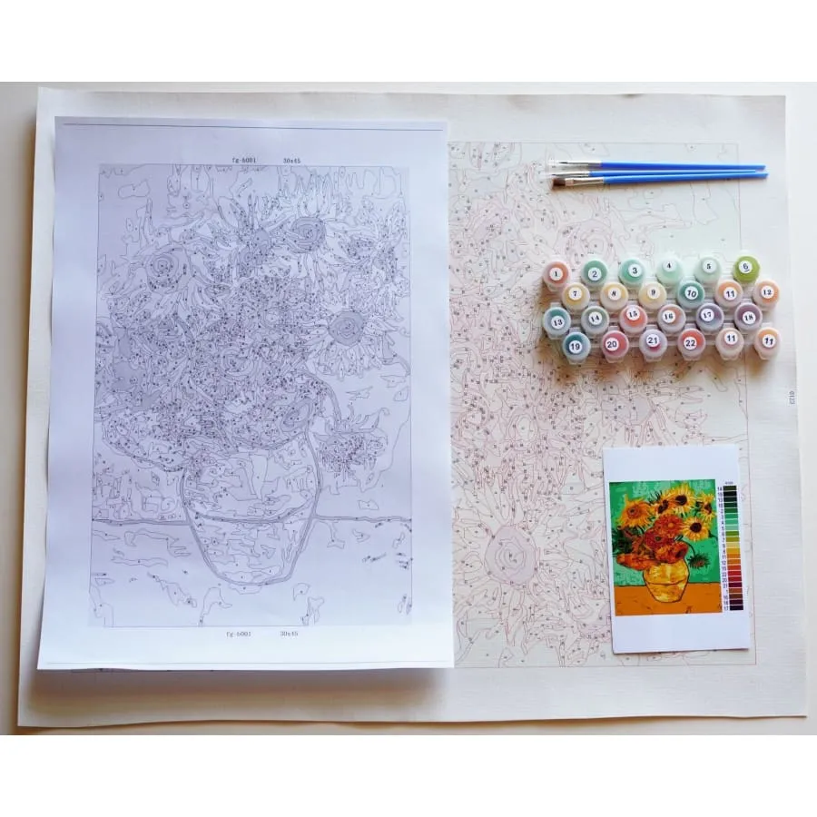 Flowers Basket - Canvastly DIY Paint By Numbers