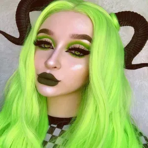 Fluorescent Green Synthetic Wig 24 Inches