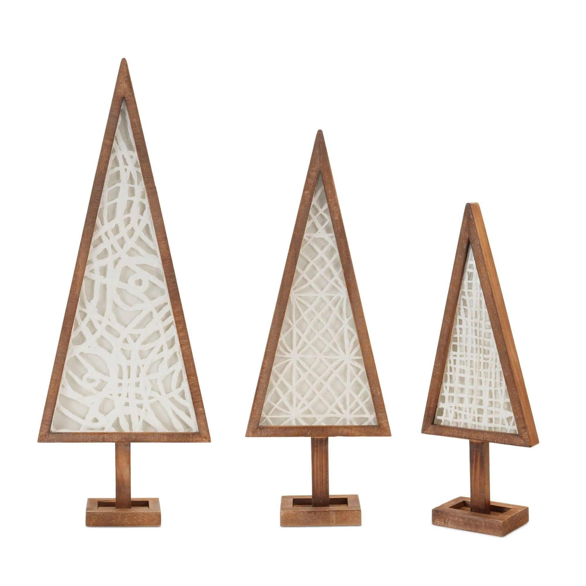 Framed Paper Mache Pine Tree (Set of 3)