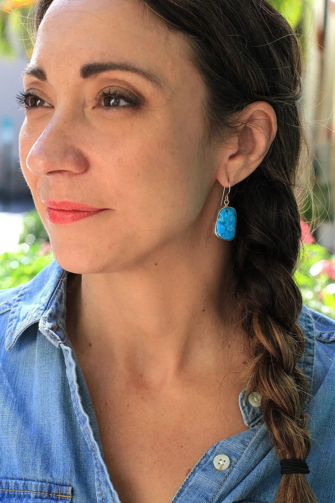 Freeform Blue Turquoise Earrings