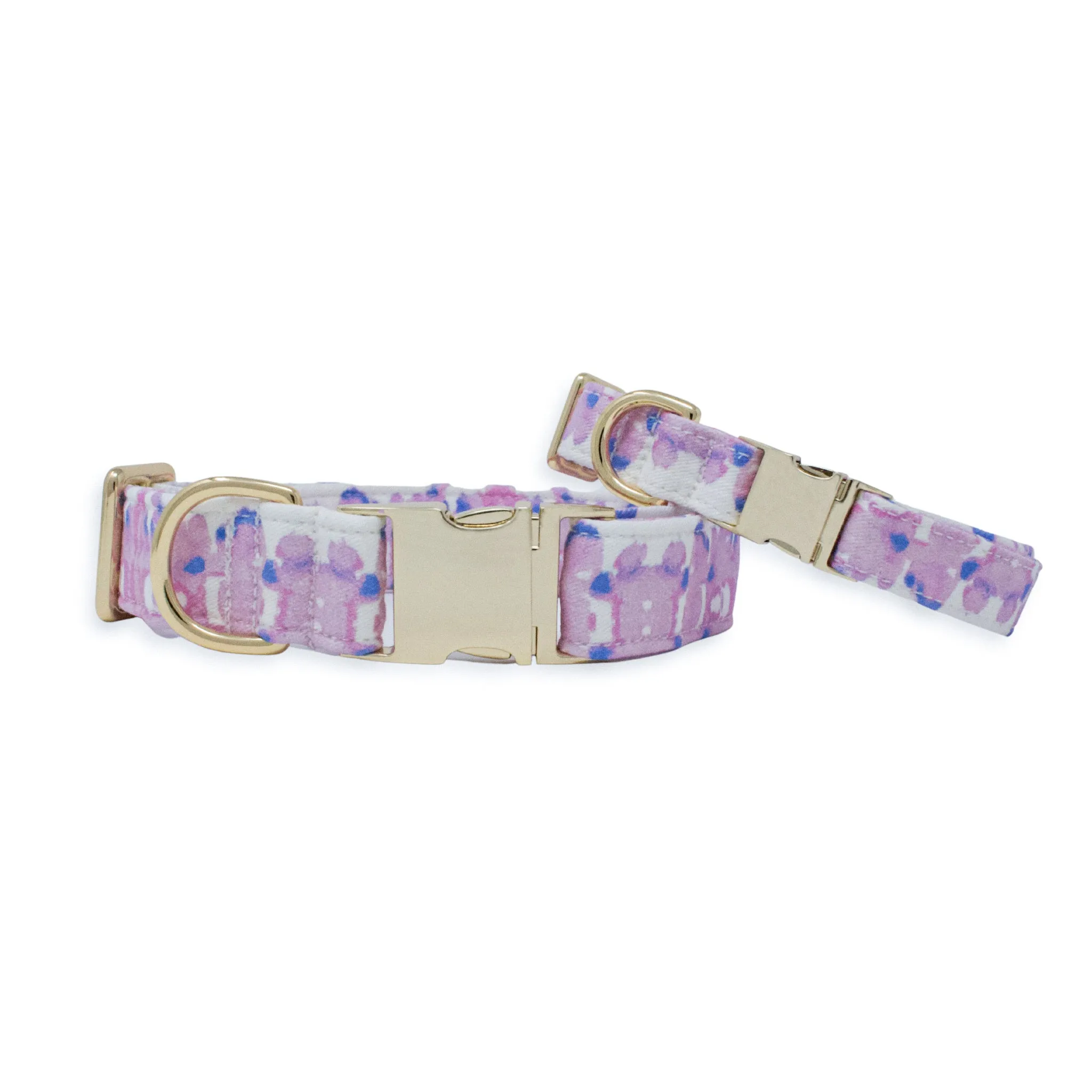 French Lavender Ink Blot Classic Dog Collar   Bow Tie