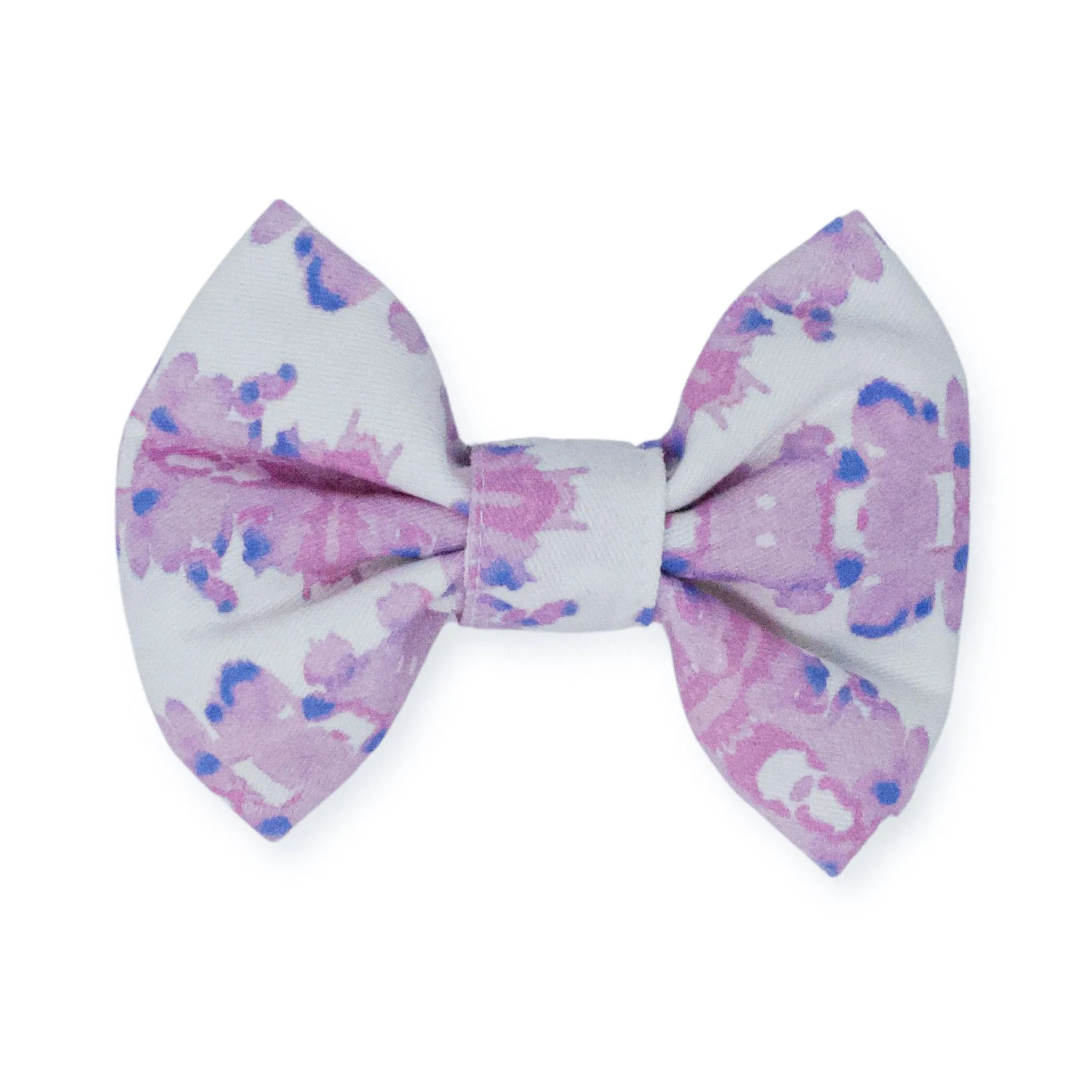 French Lavender Ink Blot Classic Dog Collar   Bow Tie