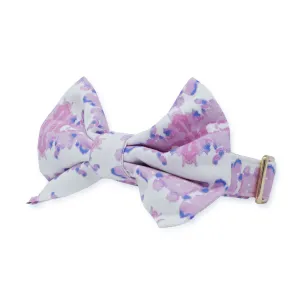French Lavender Ink Blot Classic Dog Collar   Bow Tie