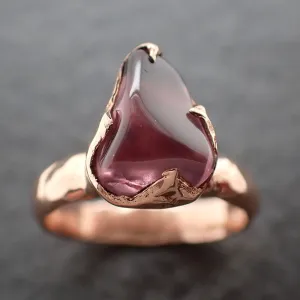garnet tumbled red wine 14k rose gold solitaire gemstone ring 3081 Alternative Engagement