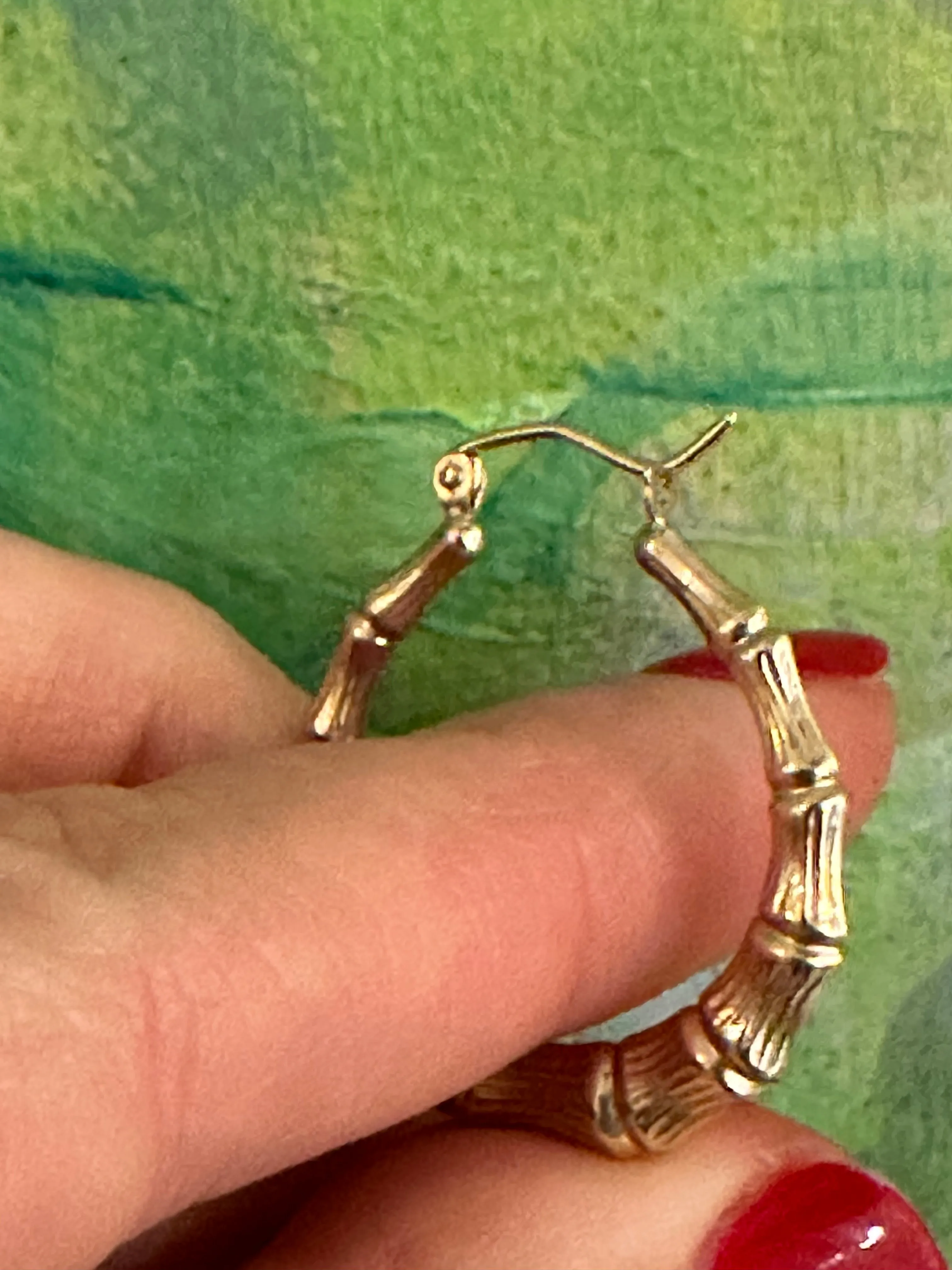 Gavriel Luxury Bamboo Retro Style Earrings in 14K Yellow Gold
