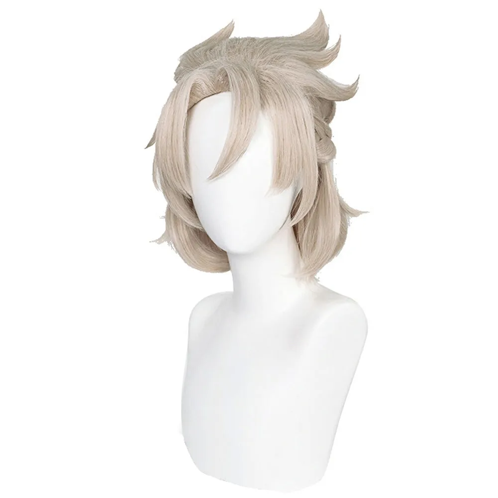 Genshin Impact Albedo Cosplay Wig Heat Resistant Synthetic Hair Carnival Halloween Party Props