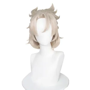 Genshin Impact Albedo Cosplay Wig Heat Resistant Synthetic Hair Carnival Halloween Party Props