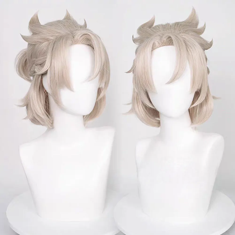 Genshin Impact Albedo Cosplay Wig Heat Resistant Synthetic Hair Carnival Halloween Party Props