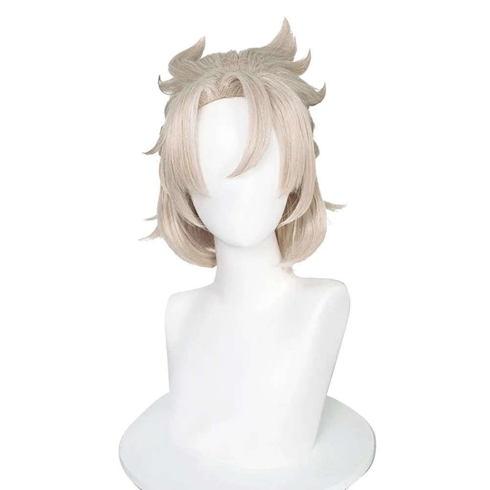 Genshin Impact Albedo Cosplay Wig Heat Resistant Synthetic Hair Carnival Halloween Party Props