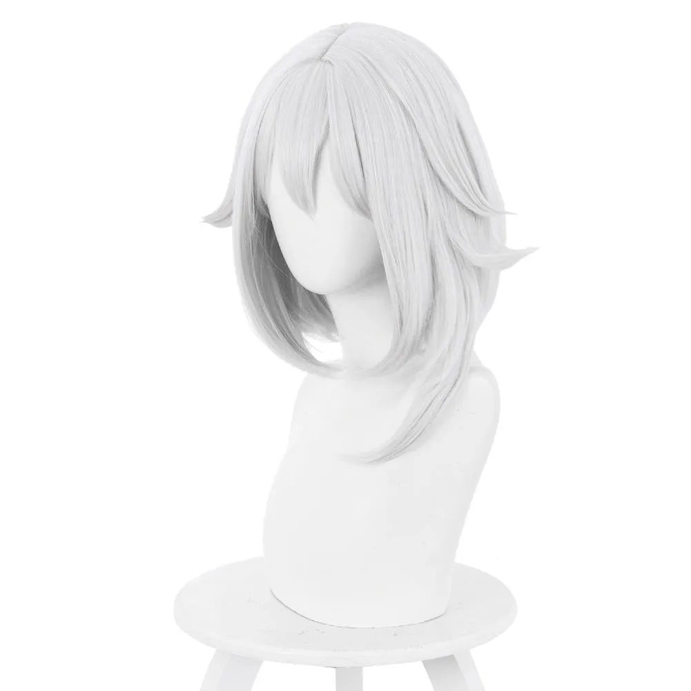 Genshin ImpactCarnival Halloween Party Props Paimon Cosplay Wig Heat Resistant Synthetic Hair