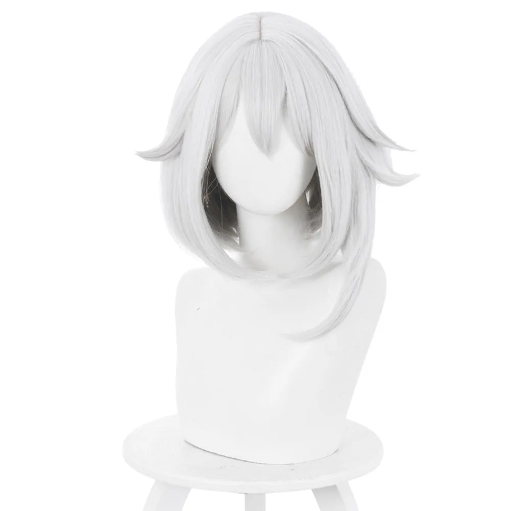 Genshin ImpactCarnival Halloween Party Props Paimon Cosplay Wig Heat Resistant Synthetic Hair