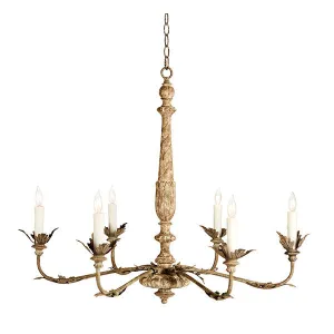 Getie Italian Six-Arm Chandelier with Distressed Finish