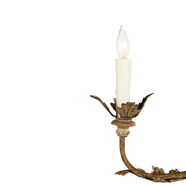 Getie Italian Six-Arm Chandelier with Distressed Finish
