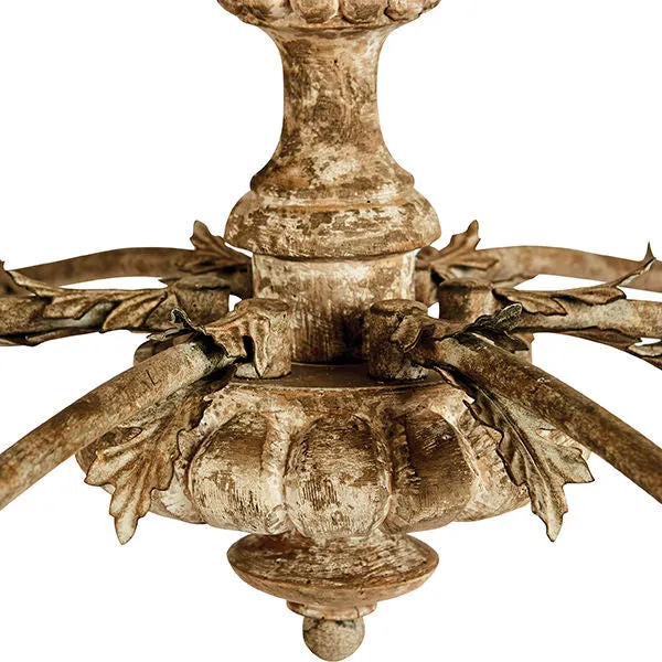 Getie Italian Six-Arm Chandelier with Distressed Finish