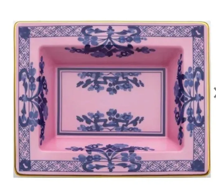 Ginori Rectangular Vide Poche Oriente Italiano Azalea