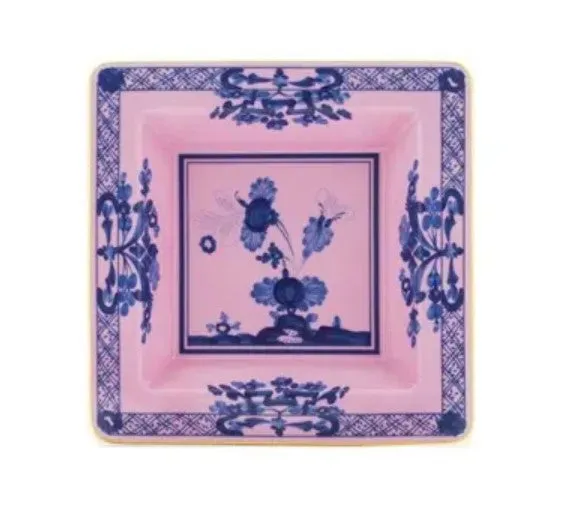 Ginori Small Squared Tray Oriente Italiano Azalea