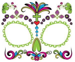 Glow-in-the-dark: Día de los Muertos face tattoo