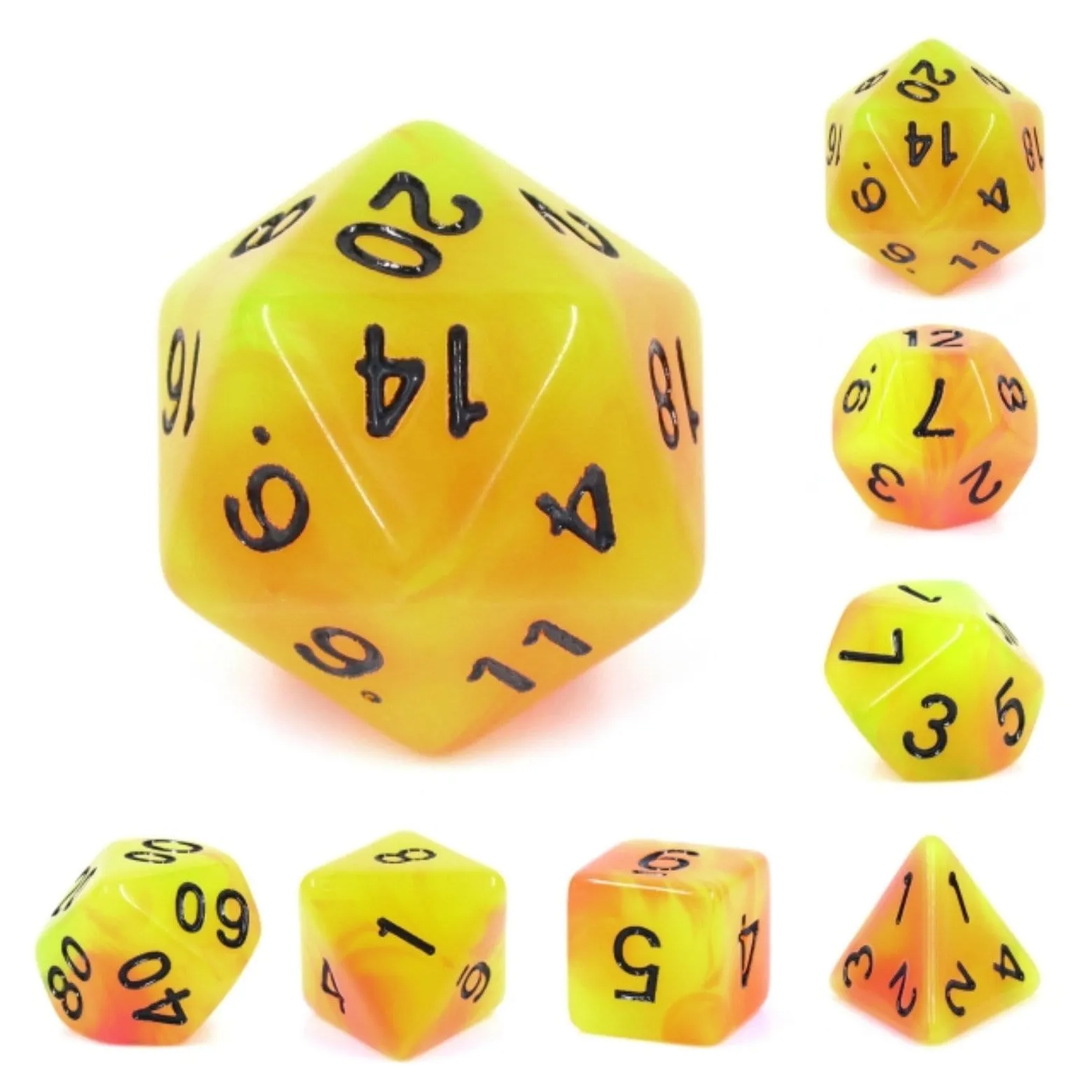 Glow in the Dark FireBall RPG Dice Set