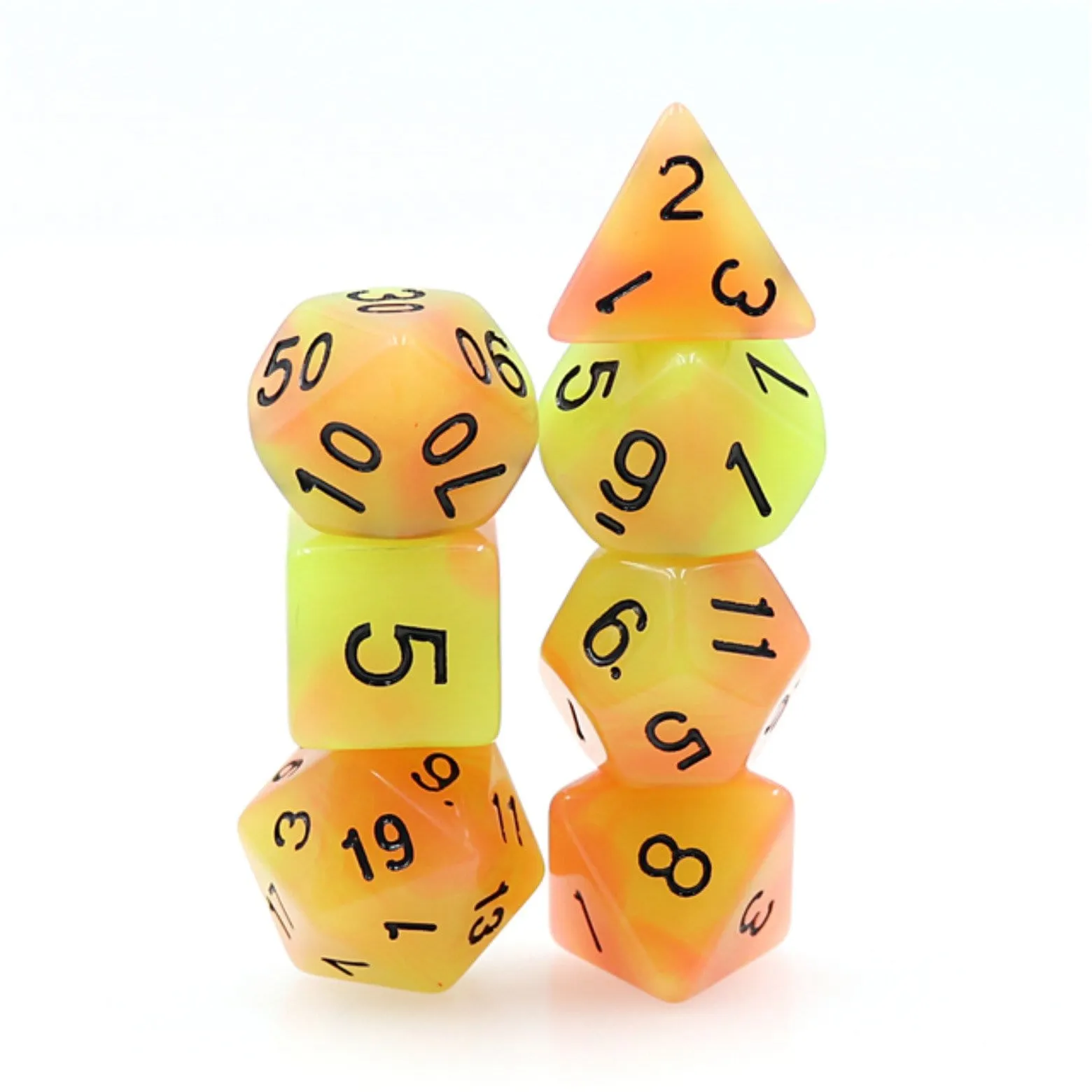 Glow in the Dark FireBall RPG Dice Set