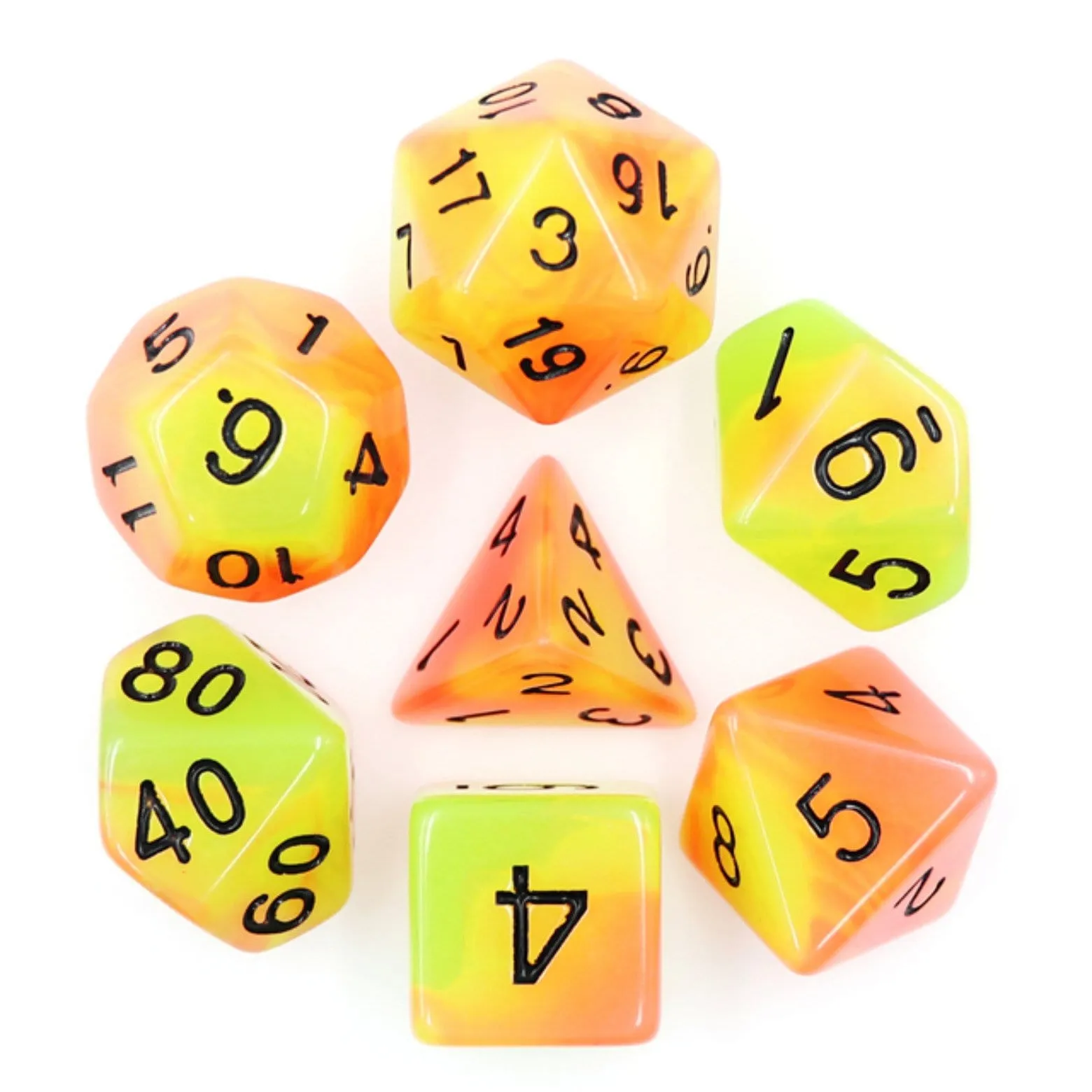 Glow in the Dark FireBall RPG Dice Set