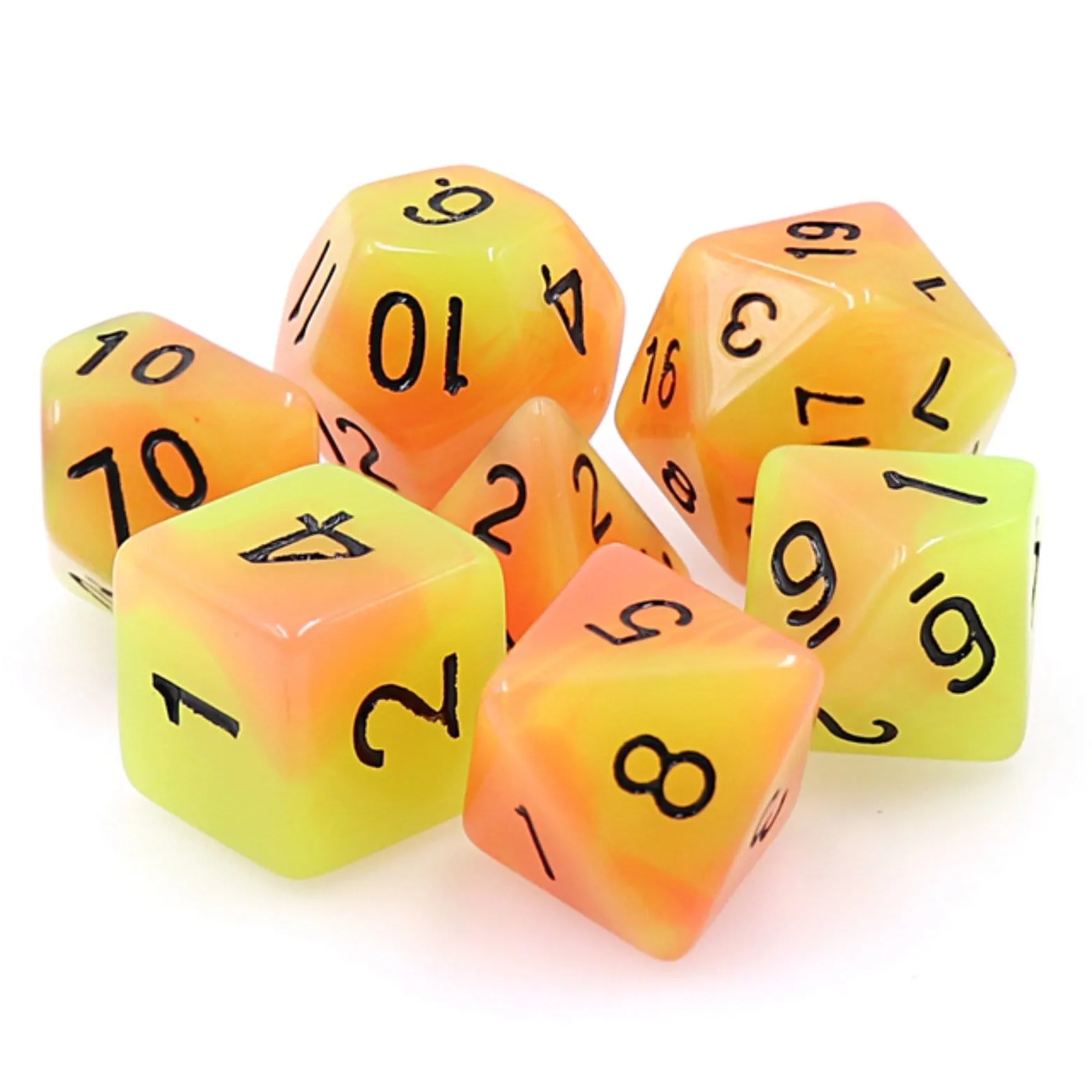 Glow in the Dark FireBall RPG Dice Set