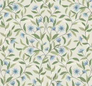 GO8255 Jasmine Cornflower Wallpaper-Beige/Blue