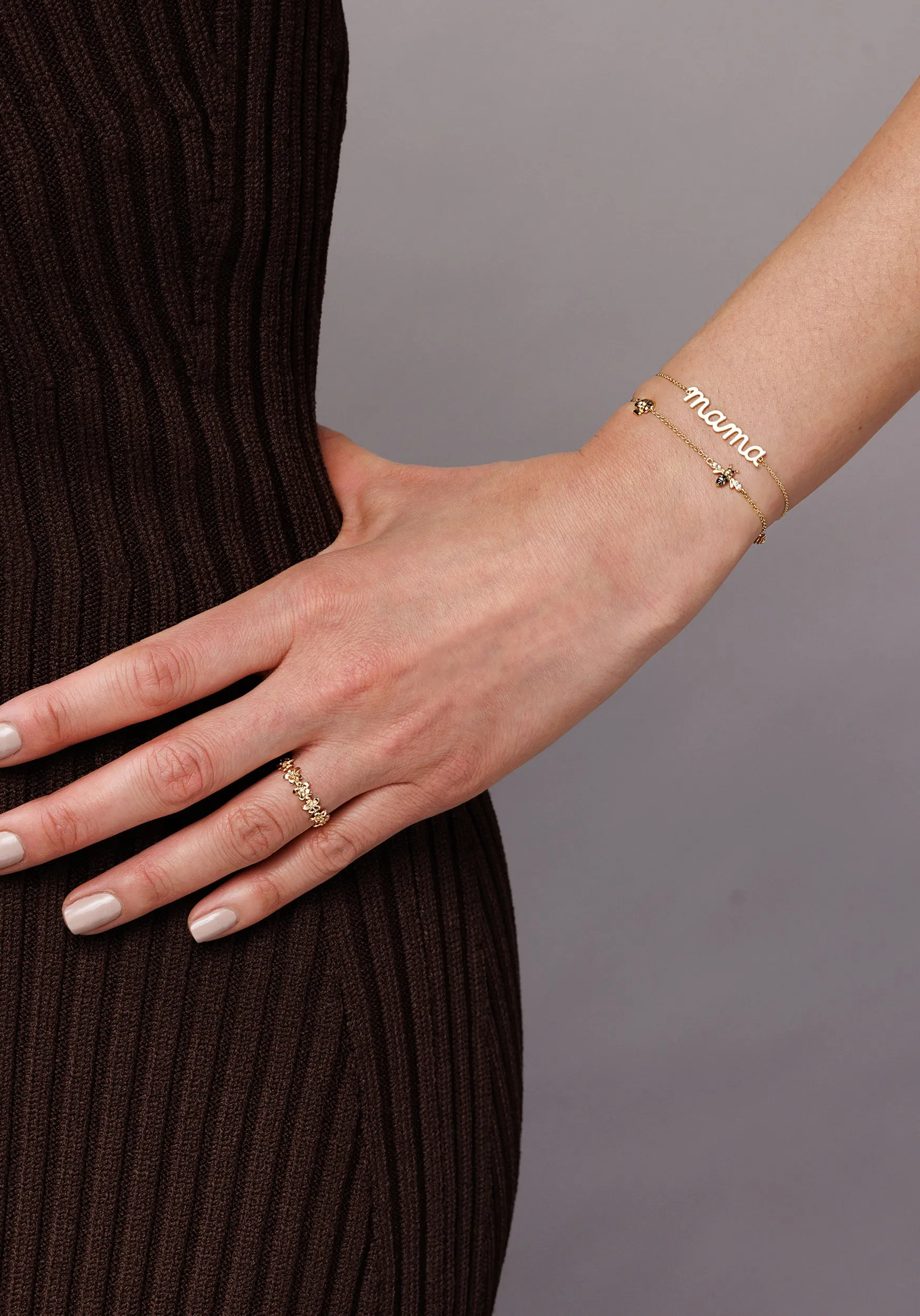 Gold & Diamond Flowers Bracelet