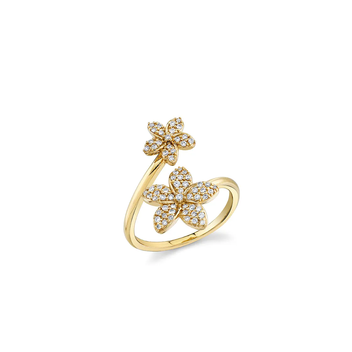 Gold & Diamond Plumeria Wrap Ring