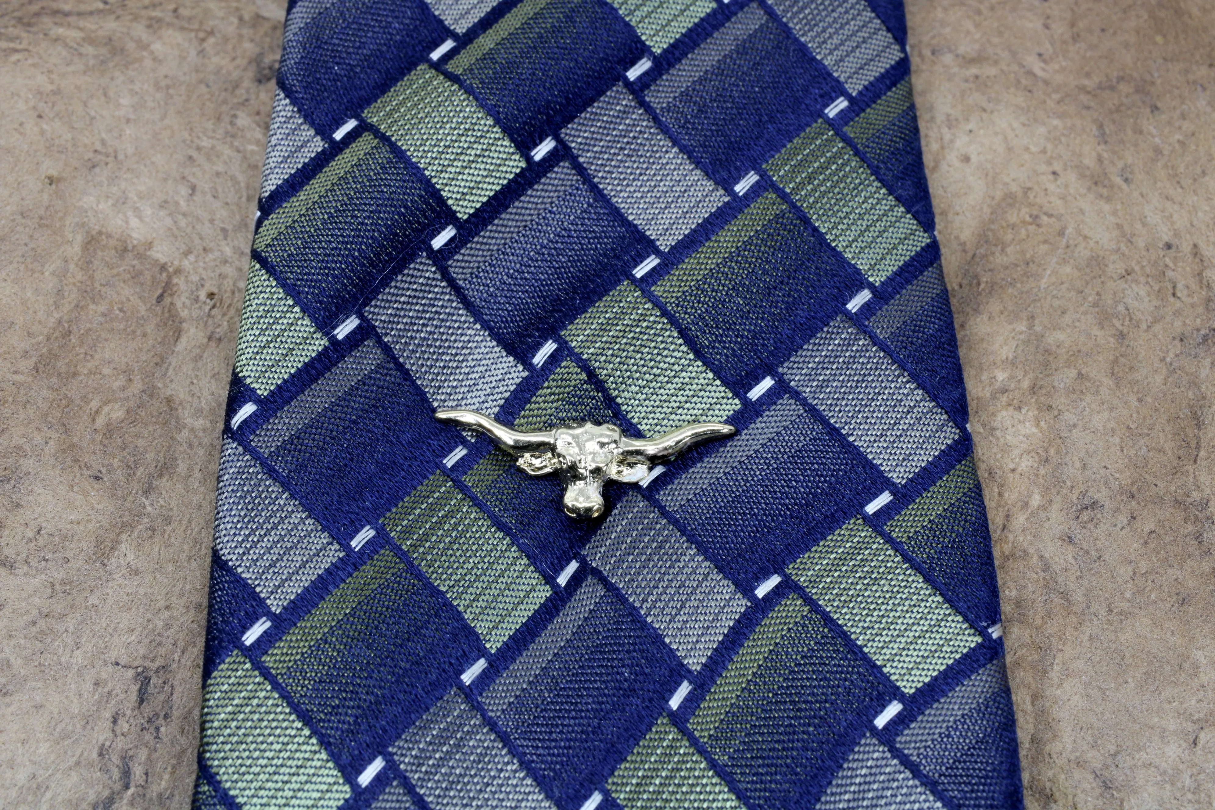 Gold Texas Longhorn Head Tie Tack for him or pin for her