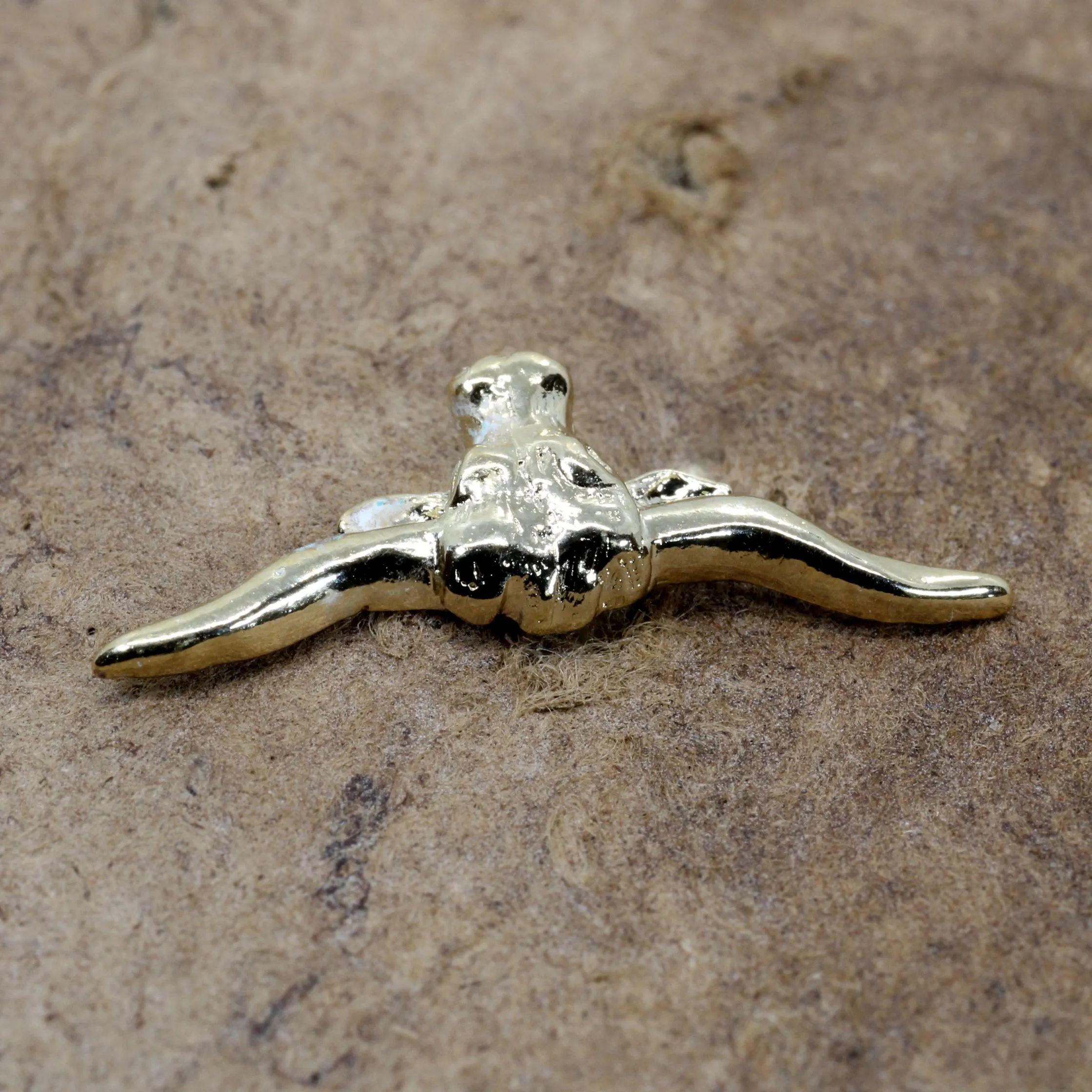 Gold Texas Longhorn Head Tie Tack for him or pin for her