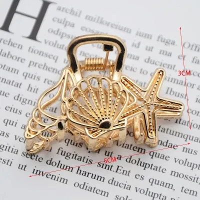 Golden Geometric Hair Claws with a Cute Touch