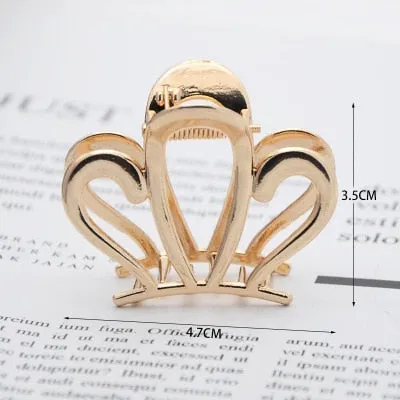 Golden Geometric Hair Claws with a Cute Touch