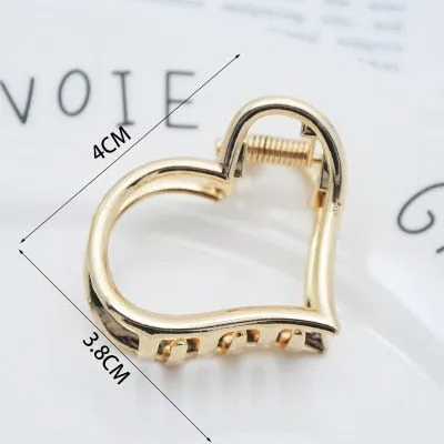 Golden Geometric Hair Claws with a Cute Touch