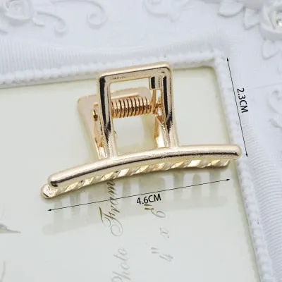 Golden Geometric Hair Claws with a Cute Touch
